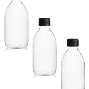 3x 1000 ml transparent glass bottle with cap by Comptoir des flacons. DIAYTAR NIGERIA combines the largest product selection with affordable prices and reliable delivery.