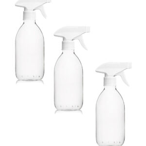 3x 1000 ml transparent glass spray bottles with trigger by Comptoir des flacons. DIAYTAR NIGERIA connects desires with reality through affordable prices and reliable delivery service.
