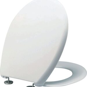 ALTERNA Uniform white toilet seat 46.5X37 cm 2 stainless steel hinges, Ref.45525211. Experience shopping freedom with DIAYTAR NIGERIA's comprehensive platform and reliable shipping service.