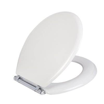 Traditional double white toilet seat with detachable assisted lowering ref. 7TD00013001. DIAYTAR NIGERIA brings the market to your fingertips with affordable prices and prompt delivery service.