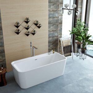 AQUARINE KAMBIA freestanding bathtub in acrylic, glossy white interior, white exterior, 170x80cm, depth 40cm Ref. 825351. DIAYTAR NIGERIA: Your gateway to affordable shopping with thousands of products delivered nationwide.