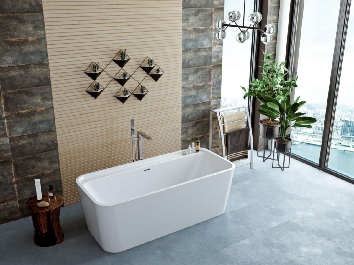 AQUARINE KAMBIA freestanding bathtub in acrylic, glossy white interior, white exterior, 170x80cm, depth 40cm Ref. 825351. DIAYTAR NIGERIA: Your gateway to affordable shopping with thousands of products delivered nationwide.