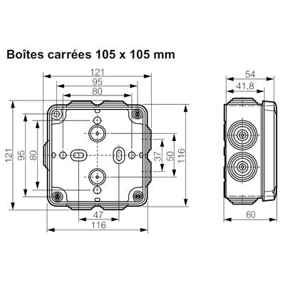 Rectangular box 155 x 110 x 74 waterproof Plexo gray - end cap (10) - IP55 - Ref.092042. DIAYTAR NIGERIA connects you with endless possibilities through our affordable e-commerce platform.