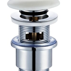 ALTECH click-clack white mushroom brass drain with overflow 33x42, Ref.A706-E+WHITE. Nigeria-Materiels.com provides premium hardware and industrial supplies. Trust us for all your construction needs.