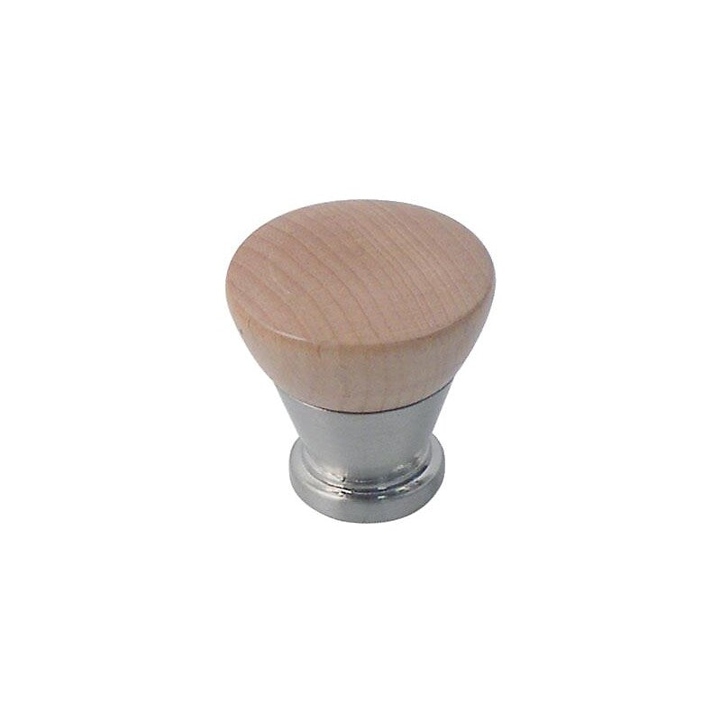 Natural wood cone button varnished and matt chrome Ø 29 mm, height 31 mm. Shop with intention at DIAYTAR NIGERIA, offering thousands of products delivered nationwide in days.