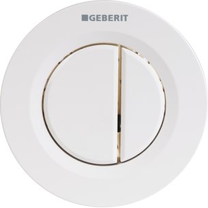 White recessed dual-touch pneumatic flush trigger button ref. 116042111. Find durable plumbing and electrical materials at Nigeria-Materiels.com. We are committed to your success.