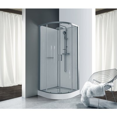 KARA 90 cm 1/4 round cabin, sliding door, clear glass AVANTAGE, white background ref. L11KA8Q0101. DIAYTAR NIGERIA makes quality accessible with our diverse product range and dependable delivery service.