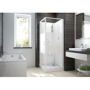 IZI BOX 2 square shower cabin 90 cm with screen-printed glass pivot door Ref. L11IZBP00901. Shop without boundaries at DIAYTAR NIGERIA, offering affordable products with convenient delivery times.