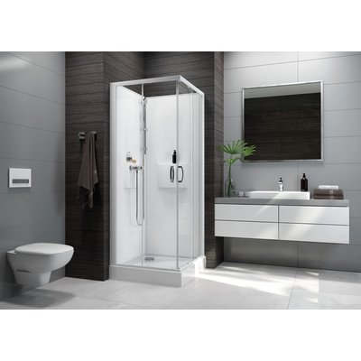 IZI BOX 2 square shower cabin corner 90 cm sliding doors in transparent glass Ref. L11IZBC0090. Discover why thousands choose DIAYTAR NIGERIA for affordable products delivered in less than a week.