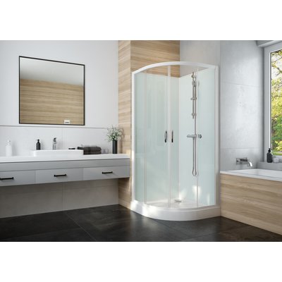 IZIGLASS 2 sliding shower cabin 1/4 round 90 cm in transparent glass Ref. L11IZQ0090. DIAYTAR NIGERIA makes online shopping accessible with our budget-friendly prices and reliable shipping.