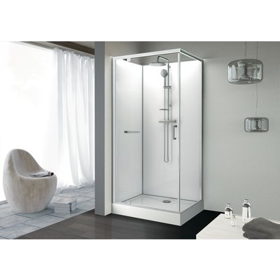 KARA rectangular cabin 100 X 80 cm, pivoting door, transparent glass AVANTAGE, white background ref. L11KA8R0401. DIAYTAR NIGERIA: Revolutionizing how Nigerians shop with affordable prices and prompt delivery services.