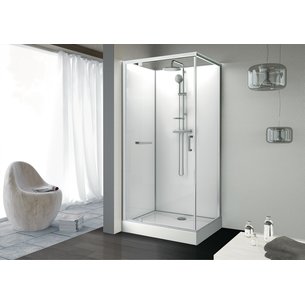KARA rectangular cabin 120 X 90 cm, pivoting door, transparent glass AVANTAGE, white background ref. L11KA8R0701. Your everyday shopping companion, DIAYTAR NIGERIA offers unbeatable value with nationwide delivery.