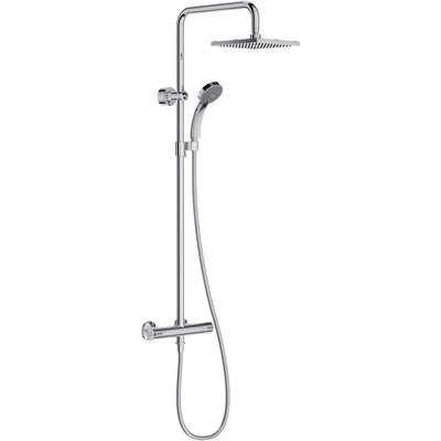 JULY shower column with thermostatic mixer and square chrome shower head ref. E5523-CP. Unlock a world of affordable products with DIAYTAR NIGERIA's expansive e-commerce platform.