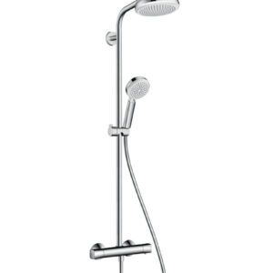 Showerpipe Crometta 160 Shower Column Thermostatic Shower Mixer White/Chrome 27264400. DIAYTAR NIGERIA: Connecting every Nigerian with quality products at prices everyone can afford.