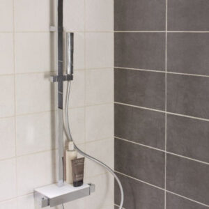 Shower column with DOMINO thermostatic mixer, chrome. Shop efficiently from anywhere with DIAYTAR NIGERIA's comprehensive platform and quick delivery options.