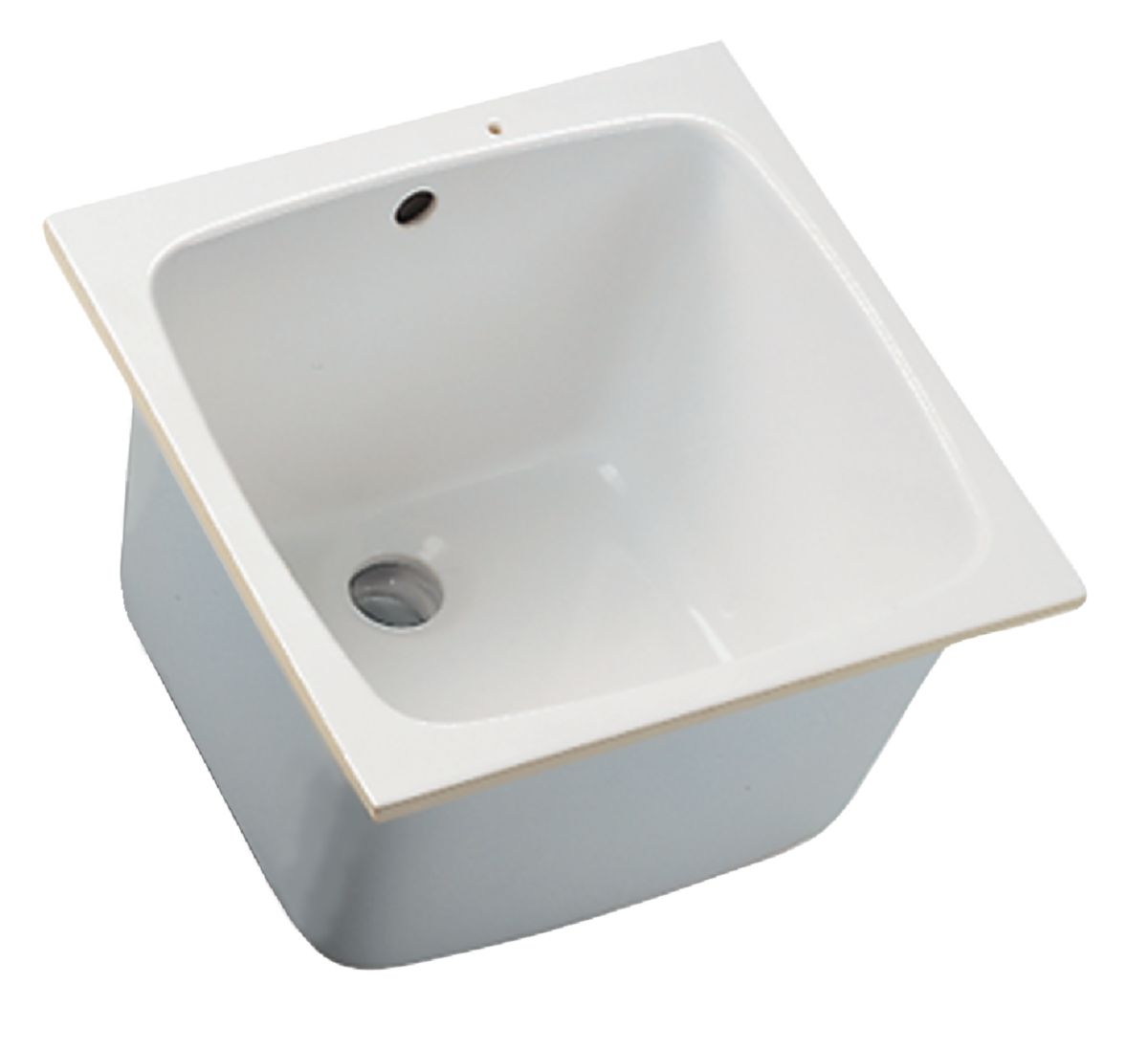 PORCHER 45x45cm stoneware built-in edge-to-edge laboratory tank, with overflow, white, Ref.P298001. Shop confidently with DIAYTAR NIGERIA, offering affordable prices and reliable delivery within a week.