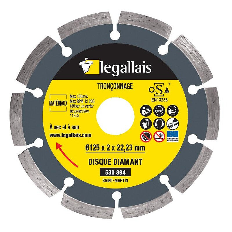 Saint-Martin diamond cutting disc Ø 125 thickness 2 mm bore 22.2 mm. DIAYTAR NIGERIA: Where every click leads to affordable purchases delivered promptly to your door.