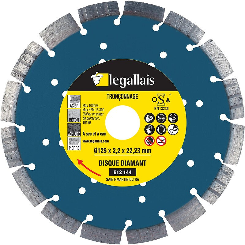 Saint-Martin Ultra versatile diamond cutting disc Ø 230 thickness 2.6 mm bore 22.2 mm. Shop with purpose and save with DIAYTAR NIGERIA's extensive platform and nationwide delivery service.