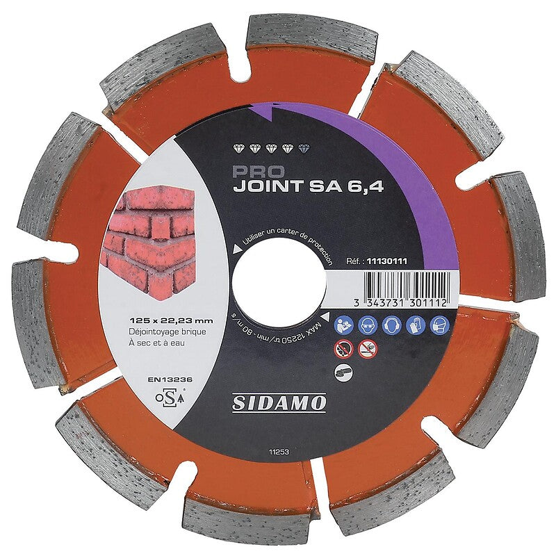 Diamond disc segmented rim construction materials Pro Joint SA diameter 125 mm, thickness 4 mm, bore 22.2 mm. DIAYTAR NIGERIA delivers on convenience and affordability with our reliable nationwide shipping.