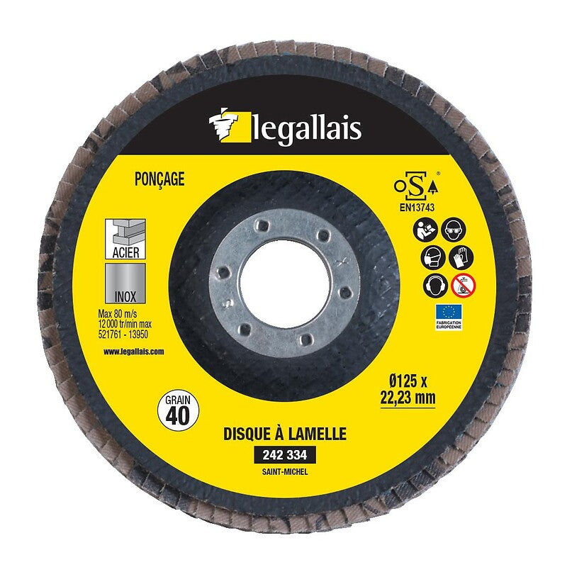 Saint Michel 125 mm curved flap discs, grain 40, box of 10 pieces. DIAYTAR NIGERIA: Your gateway to affordable online retail with reliable delivery within the week.