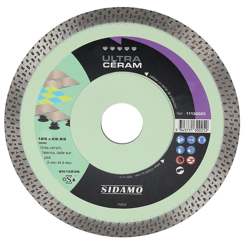 Diamond discs continuous rim decorative materials Ultra Céram diameter 125 mm, thickness 1.4 mm, bore 22.2 mm. Your everyday shopping destination, DIAYTAR NIGERIA offers unbeatable value with quick delivery times.