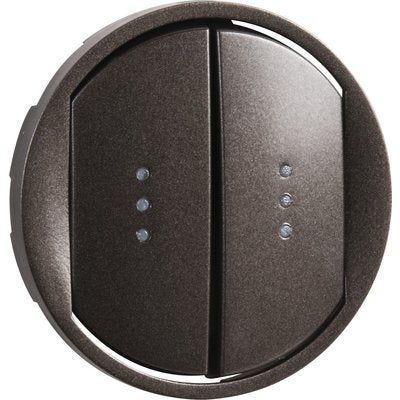 Céliane hubcap - double two-way/push button with indicator light - wide graphite finger - Ref.067904. DIAYTAR NIGERIA revolutionizes online shopping with competitive prices and reliable 5-8 day delivery.