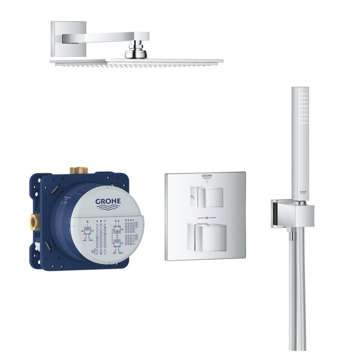 Shower set with Rainshower Allure 230 Grohtherm Cube Chrome 34741000. DIAYTAR NIGERIA transforms dreams into deliveries with our affordable prices and 5-8 day shipping.