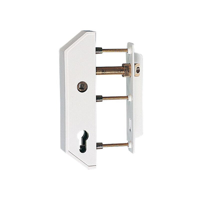 Stainless steel strike plate + faceplate set for gate lock, white RAL 9016 finish. Your everyday shopping destination, DIAYTAR NIGERIA offers quality and value delivered within days.