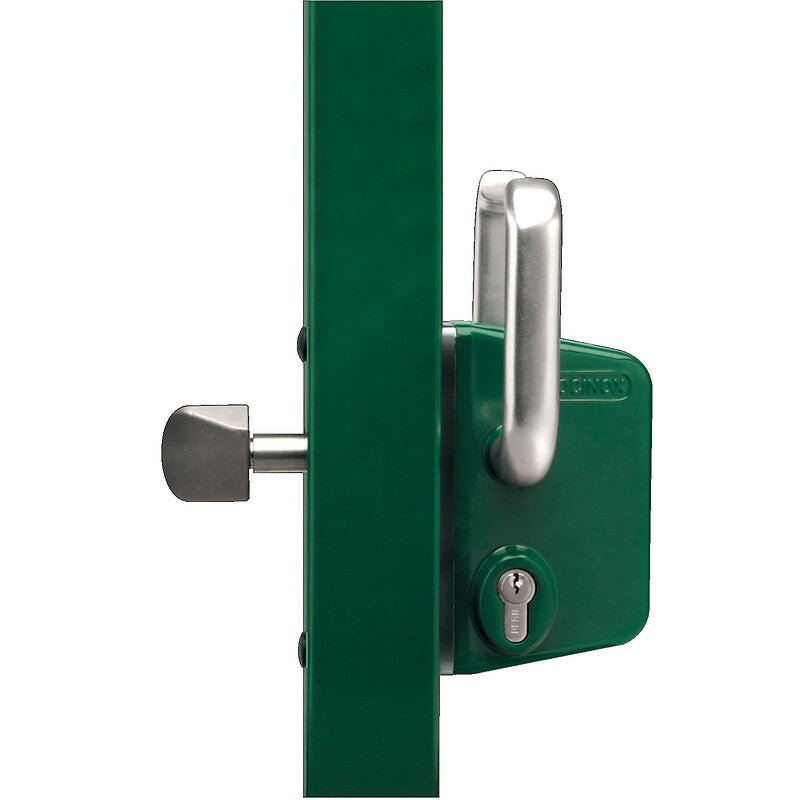 Sliding gate lock with European cylinder, 35 mm axle, profile 40, green. Your complete e-commerce solution, DIAYTAR NIGERIA offers variety and value with nationwide shipping.