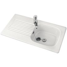 ALTERNA VERS'EAU Stoneware built-in sink, 92x51 cm Complete: 1 bowl and 1 reversible drainer with chrome-plated plug, white, Ref.6761B301. Shop without compromise at DIAYTAR NIGERIA, where quality, affordability, and quick delivery coexist.