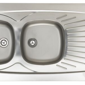 MODERNA countertop sink in smooth 18/10 stainless steel, 2 bowls, 1 drainer L120 cm, Ref.EPBZ120A01. DIAYTAR NIGERIA: Making online shopping accessible to all Nigerians with our affordable platform.
