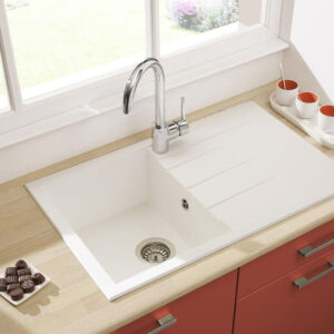 PRIMEO built-in sink 1 bowl in white synthetic with drain 80x50 cm. DIAYTAR NIGERIA: Where quality meets affordability, with thousands of products delivered in less than 8 days.