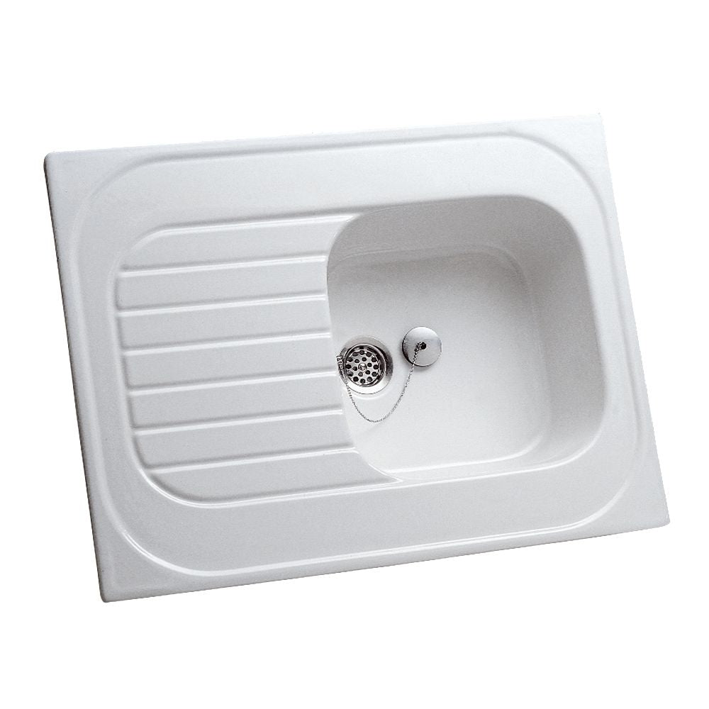 RODEZ sink 1 bowl 1 drainer 80x60 white ref. 693000000. DIAYTAR NIGERIA: Where every search leads to affordable products delivered promptly across Nigeria.