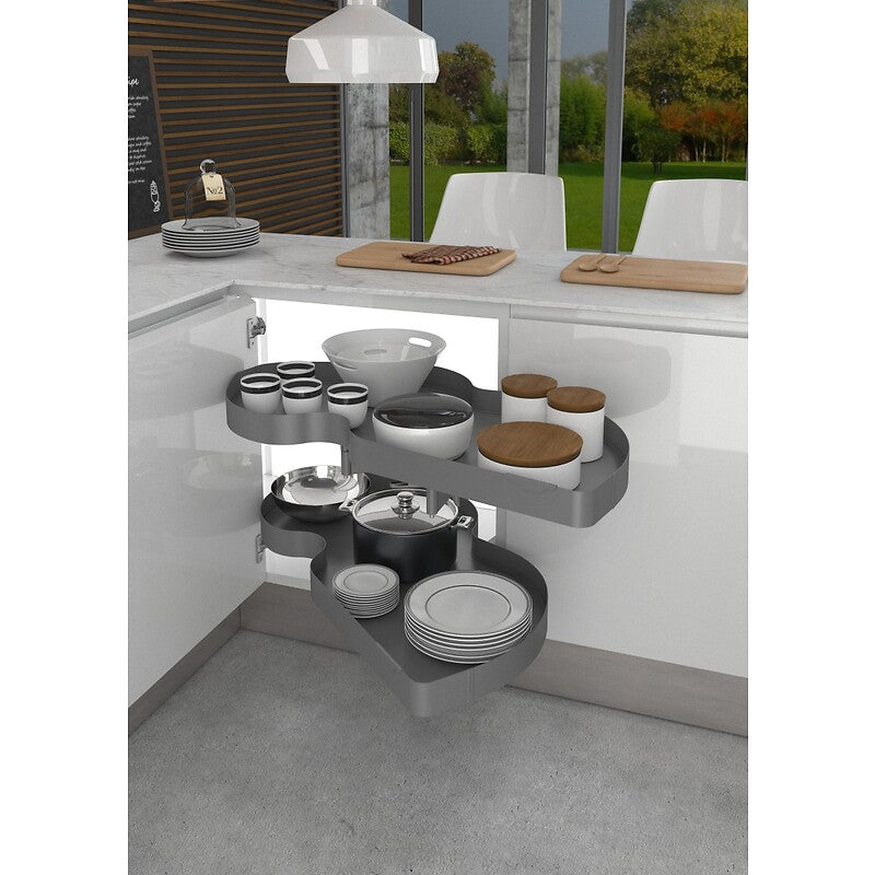 Fitting for corner cabinet Combis 2 - Ikona - 2 shelves - door 450 mm - left - anthracite. DIAYTAR NIGERIA revolutionizes online shopping with competitive prices and reliable 5-8 day delivery.