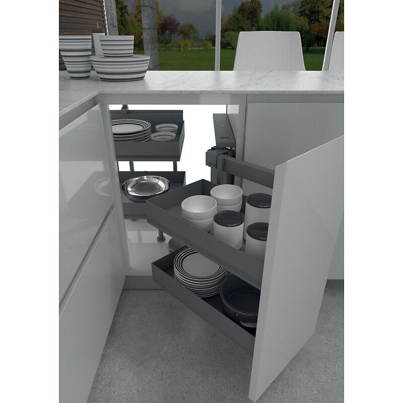 Fitting for Dynamic Corner 803 corner cabinet - Ikona - 4 shelves - left - ANTHRACITE. DIAYTAR NIGERIA brings a world of products to your fingertips with affordable prices and quick delivery.