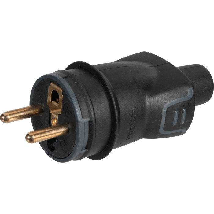 2P+T plug - 16 A - rubber - straight outlet - IP 44 - IK 08 - cable Ø2.5 mm2 - Ref.050445. Shop with purpose at DIAYTAR NIGERIA and receive quality products at budget rates within 8 days.