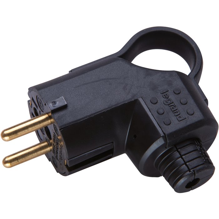 German standard plug - 2P+T - 16 A - rubber - side outlet - cable Ø2.5 mm2 - black - Ref.050252. DIAYTAR NIGERIA connects you with thousands of products at competitive prices, delivered within a week.