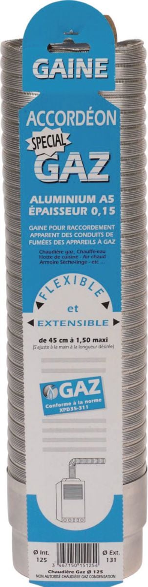 TEN accordion duct ''Special Gas'' + aluminum connector length 0.45 m to 1.50 m diameter 83 / 89, Ref.015083. DIAYTAR NIGERIA: Making online shopping accessible with affordable prices and nationwide delivery service.