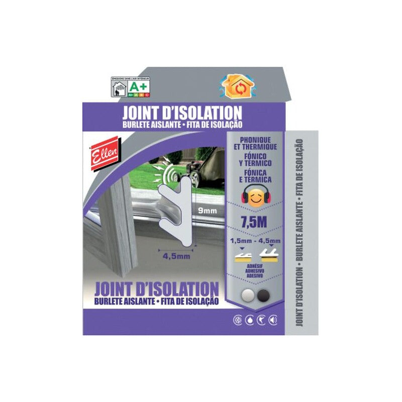 Insulating joint for carpentry - black finish - for spaces from 1.5 to 4.5 mm - width 9 mm - length 7.5 m. Your everyday shopping companion, DIAYTAR NIGERIA offers unbeatable value with nationwide delivery.