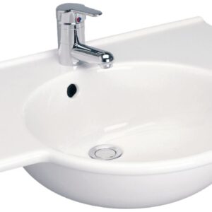 PORCHER SAPHO 65 x 52 cm freestanding countertop washbasin in stoneware, with overflow, white Ref. 001P164401. DIAYTAR NIGERIA: Bringing the marketplace to every Nigerian with affordable prices and quick delivery.