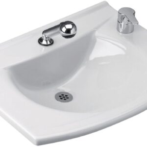 PORCHER MATURA washbasin 65 x 50 cm in stoneware without overflow, white Ref. P136201. DIAYTAR NIGERIA combines affordability with convenience, delivering your purchases within 5-8 days.