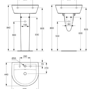 ULYSSE 2 washbasin 50 x 44 cm in stoneware with overflow, white Ref. P125401. DIAYTAR NIGERIA delivers more than products - we deliver affordable shopping satisfaction nationwide.