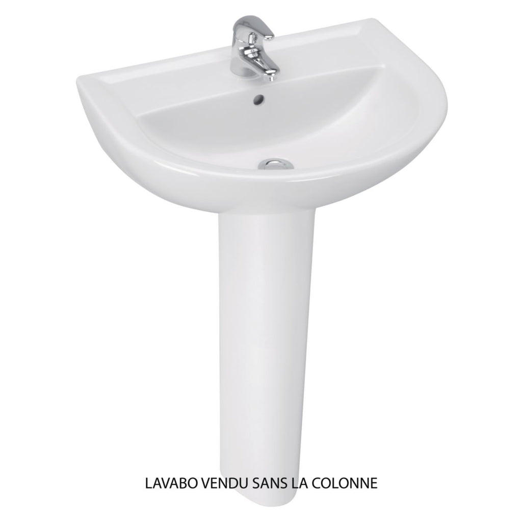 ULYSSE 2 55 x 46 cm stoneware washbasin with overflow, white Ref. P125501. Shop across categories with ease at DIAYTAR NIGERIA, delivering affordability within the week.