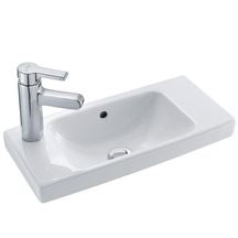 ODEON UP compact hand washbasin 50 x 22 cm pre-drilled 2 side holes, possibility of installation on ODEON UP white furniture Ref. E4701-00. Experience the future of online shopping with DIAYTAR NIGERIA's extensive product range and competitive pricing.