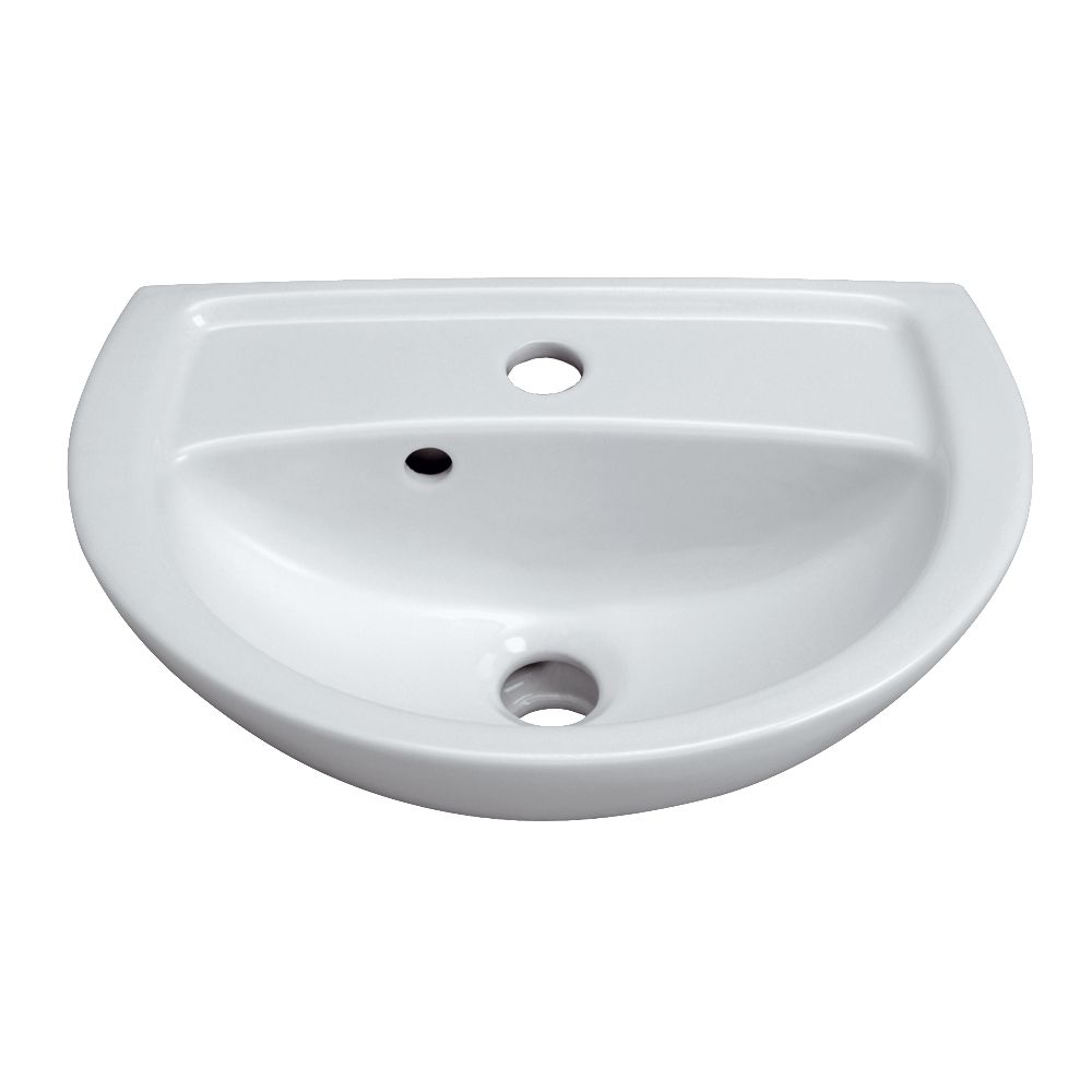 GEBERIT BASTIA front-mounted washbasin Lg: 45 cm White ceramic, Ref.00104500000. Shop smart with DIAYTAR NIGERIA's vast selection and enjoy affordable shipping in just 5-8 days.