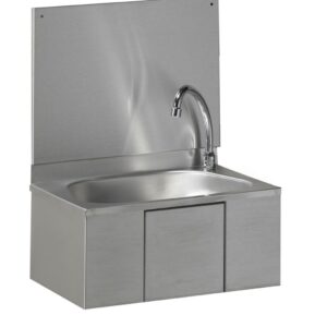 MODERNA hand wash basin in 18/10 stainless steel standard, flap control, oval basin with drain and swan neck, 45x38cm backsplash, Ref.SGLA043Z01. Shop smart with DIAYTAR NIGERIA's vast selection and enjoy affordable shipping in just 5-8 days.