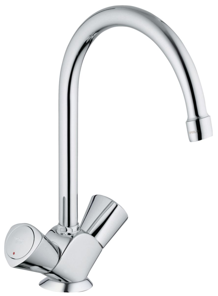 GROHE COSTA L sink mixer, thermally insulated metal handles, high movable spout, long life valve heads, aerator, chrome, ref.31829001. Experience the joy of discovery with DIAYTAR NIGERIA's vast catalog and nationwide affordable delivery.