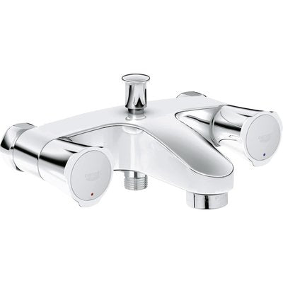 COSTA L bath-shower mixer, 15 x 21, exposed wall mounting, thermally insulated metal handles, automatic diverter, aerator, shower outlet 15 x 21, without S-connections, chrome-plated ref. 25453001. Shop the smart way with DIAYTAR NIGERIA's extensive selection and budget-friendly nationwide delivery.