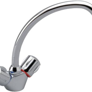 PORCHER ULYSSE C single-hole sink mixer with swivel tube spout, 15 x 21 heads with guided valve, chrome, Ref.D1689AA. DIAYTAR NIGERIA: Where shopping is a pleasure with affordable prices and reliable delivery service.