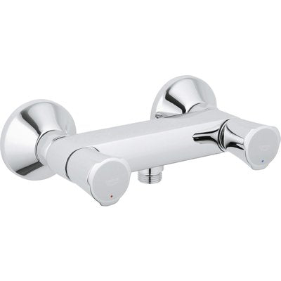 Shower mixer COSTA L, 15 x 21, exposed wall mounting, thermally insulated metal handles, shower outlet 15 x 21, S-connections with rosette, chrome ref. 26330001. DIAYTAR NIGERIA delivers on convenience and affordability with our reliable nationwide shipping.